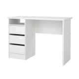 Scrivania lineare bianca 110x48cm con 3 cassetti - Huaning
