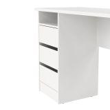 Scrivania lineare bianca 110x48cm con 3 cassetti - Huaning