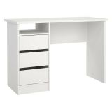 Scrivania lineare bianca 110x48cm con 3 cassetti - Huaning
