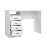 Scrivania lineare bianca 110x49cm con 4 cassetti - Appollo