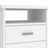 Scrivania lineare bianca 110x49cm con 4 cassetti - Appollo
