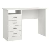 Scrivania lineare bianca 110x49cm con 4 cassetti - Appollo