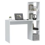 Scrivania lineare bianca 110x50cm con libreria - Abba