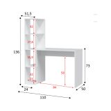 Scrivania lineare bianca 110x50cm con libreria - Abba