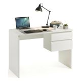 Scrivania lineare bianca 110x53cm con 2 cassetti - Zimone