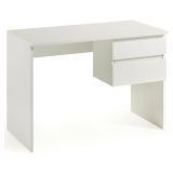 Scrivania lineare bianca 110x53cm con 2 cassetti - Zimone