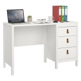 Scrivania lineare bianca 120x48cm con 3 cassetti - Murjan