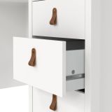 Scrivania lineare bianca 120x48cm con 3 cassetti - Murjan