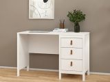 Scrivania lineare bianca 120x48cm con 3 cassetti - Murjan