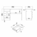 Scrivania lineare bianca 120x48cm in legno - Andre
