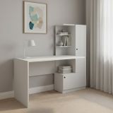Scrivania lineare bianca 120x61cm con 1 cassetto - Kimberly