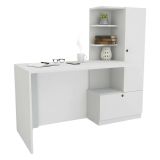 Scrivania lineare bianca 120x61cm con 1 cassetto - Kimberly
