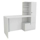 Scrivania lineare bianca 120x61cm con 1 cassetto - Kimberly