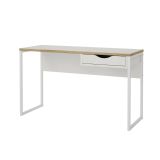 Scrivania lineare bianca 130x48cm con 1 cassetto - Gil