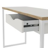 Scrivania lineare bianca 130x48cm con 1 cassetto - Gil