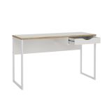 Scrivania lineare bianca 130x48cm con 1 cassetto - Gil