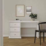 Scrivania lineare bianca 130x61cm con 3 cassetti - Agia