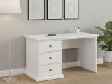 Scrivania lineare bianca 130x61cm con 3 cassetti - Agia