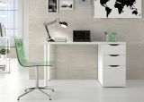 Scrivania lineare bianca 138x60cm con 2 cassetti - Abol
