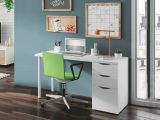 Scrivania lineare bianca 138x60cm con 2 cassetti - Abol