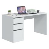 Scrivania lineare bianca 138x60cm con 3 cassetti - Alko
