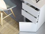 Scrivania lineare bianca 138x60cm con 3 cassetti - Alko