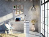 Scrivania lineare bianca 138x60cm con 3 cassetti - Alko