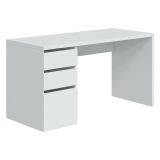 Scrivania lineare bianca 138x60cm con 3 cassetti - Alko