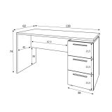 Scrivania lineare bianca 138x60cm con in legno - Alimet