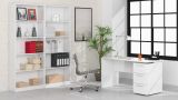 Scrivania lineare bianca 138x60cm con in legno - Alimet
