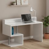 Scrivania lineare bianca 140x60cm con supporto computer - Yemyin