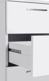 Scrivania lineare bianca 160x60cm con 3 cassetti - Bardi