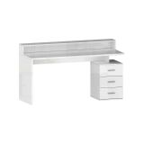 Scrivania lineare bianca 160x60cm con 3 cassetti - Bardi