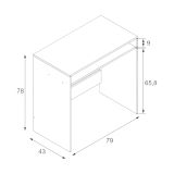 Scrivania lineare bianca 79x43cm con porta pc - Acu