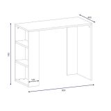 Scrivania lineare bianca 90x40cm con libreria - Riad