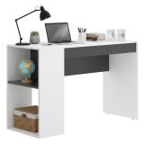Scrivania lineare bianca e antracite 115x50cm con libreria - Arianella
