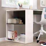 Scrivania lineare bianca e antracite 115x50cm con libreria - Arianella