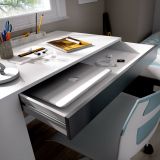 Scrivania lineare bianca e antracite 115x50cm con libreria - Arianella