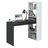 Scrivania lineare bianca e antracite 120x53cm con libreria - Ali