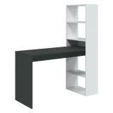 Scrivania lineare bianca e antracite 120x53cm con libreria - Ali