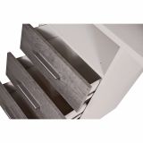 Scrivania lineare bianca e cemento 120x48cm con 3 cassetti - Ardauli