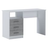 Scrivania lineare bianca e cemento 120x48cm con 3 cassetti - Ardauli