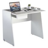 Scrivania lineare bianca e cemento 90x60cm con 1 cassetto - Abulele