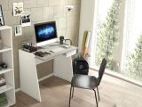 Scrivania lineare bianca e cemento 90x60cm con 1 cassetto - Abulele