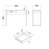 Scrivania lineare bianca e grigia 101x40cm con 2 cassetti - Anavi
