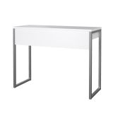 Scrivania lineare bianca e grigia 101x40cm con 2 cassetti - Anavi