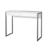 Scrivania lineare bianca e grigia 101x40cm con 2 cassetti - Anavi