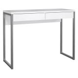 Scrivania lineare bianca e grigia 101x40cm con 2 cassetti - Anavi
