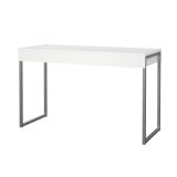 Scrivania lineare bianca e grigia 125x51cm con 3 cassetti - Amadeo