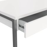 Scrivania lineare bianca e grigia 125x51cm con 3 cassetti - Amadeo